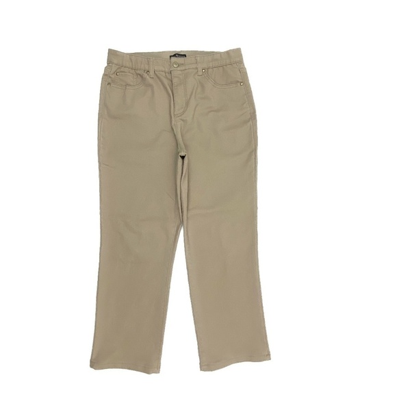 Kim Rogers Pants - Kim Rogers Straight Leg Women's size 12 Short Khaki Beige Chino Pants